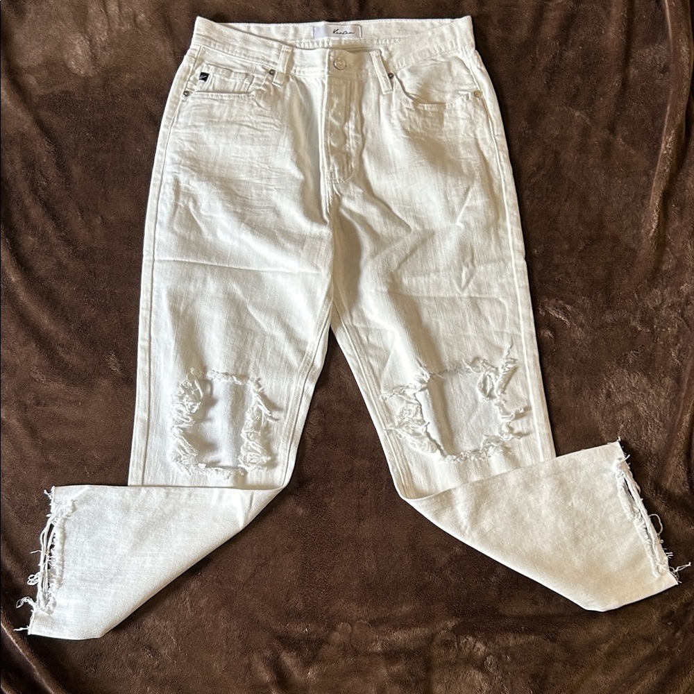 KanCan White Distressed Boyfriend Jeans Sz 9/28